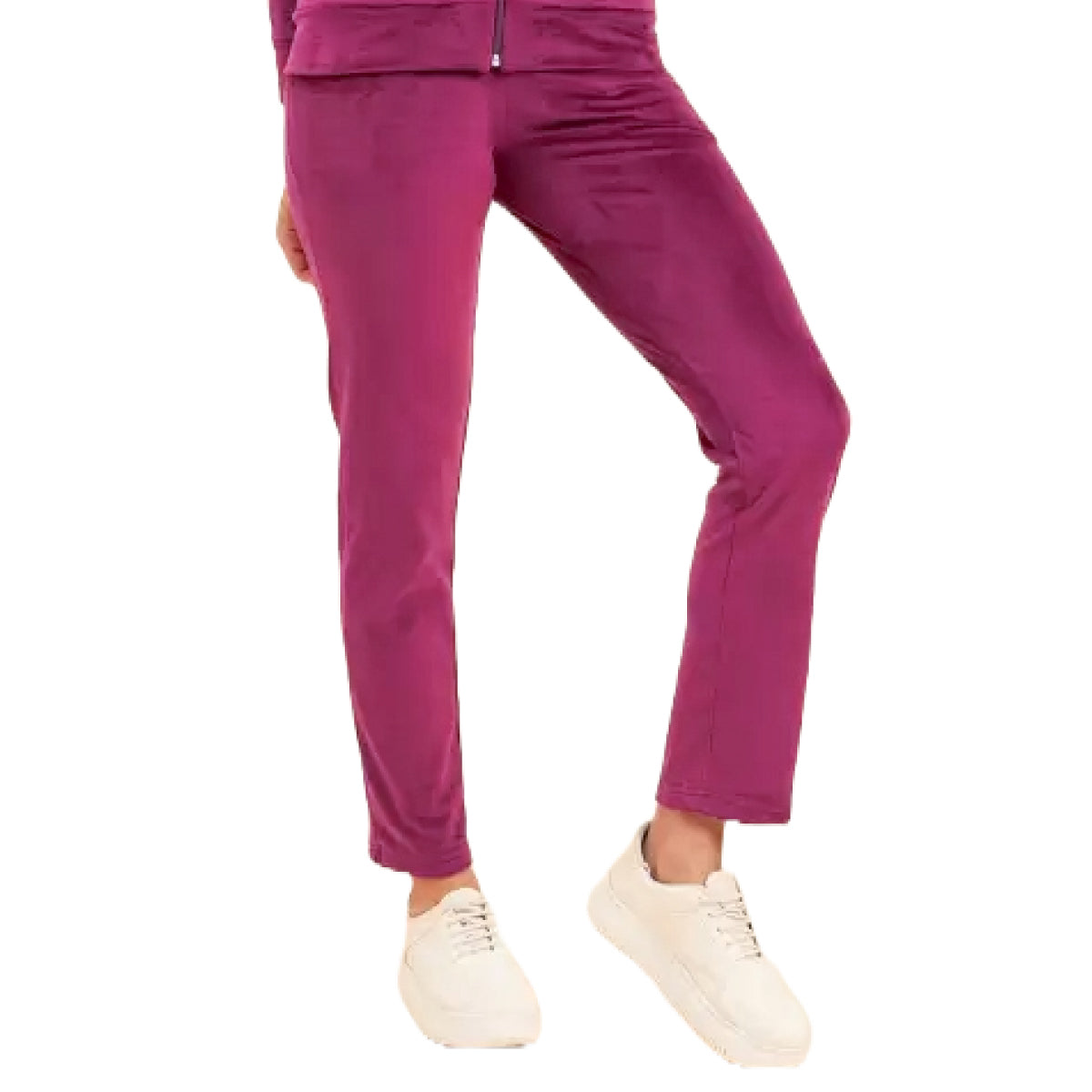 Women's Drawstring Waist Solid Velvet Trouser