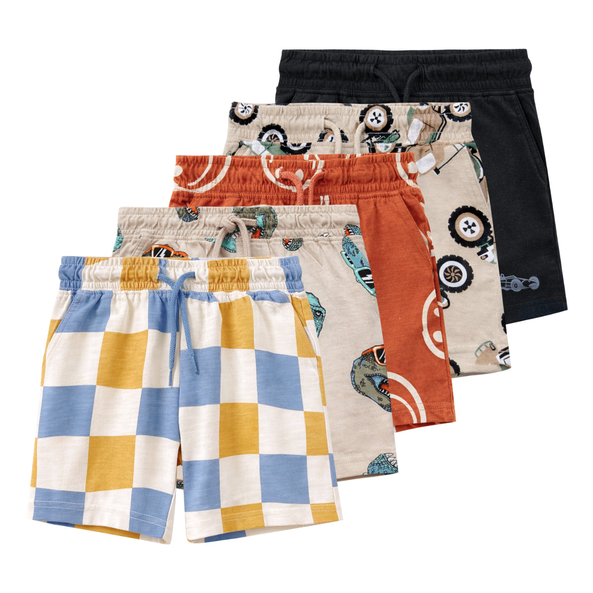 Boys Printed Cotton Summer Soft Breathable Casual Shorts With Pocket