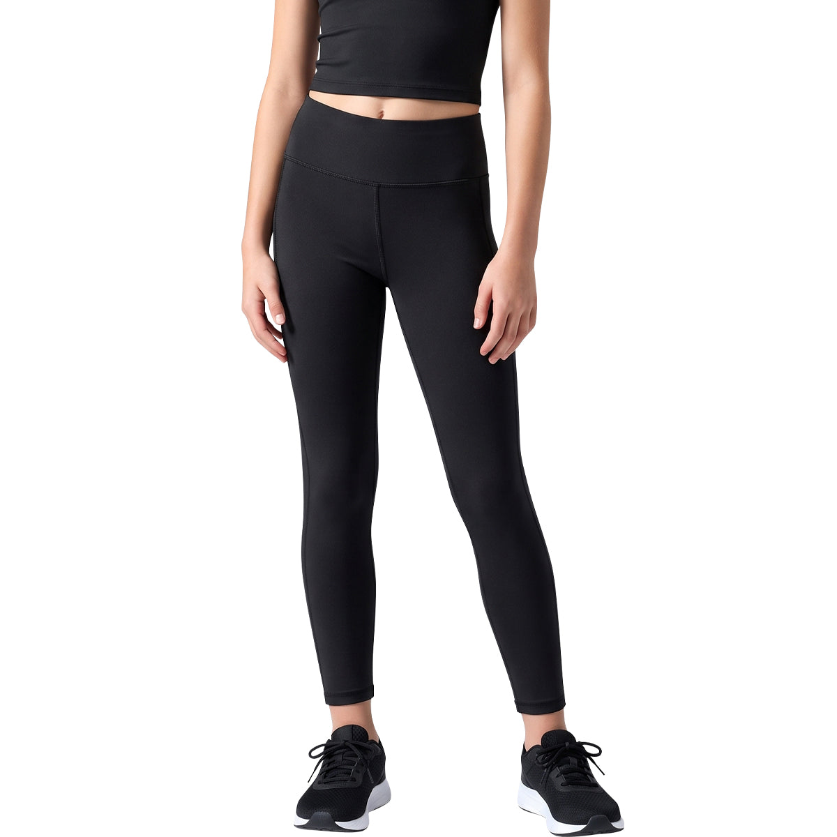 Girls High Waist Full Length Stretch Sports Leggings