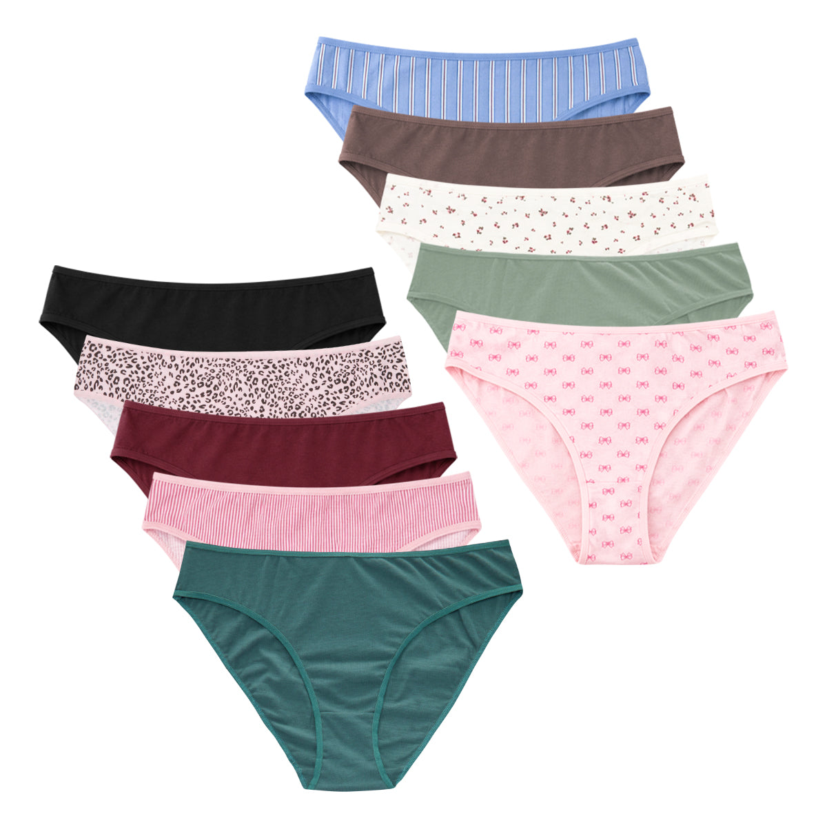 Pack of 5 Ladies Half Back Coverage Cotton Brief Panty