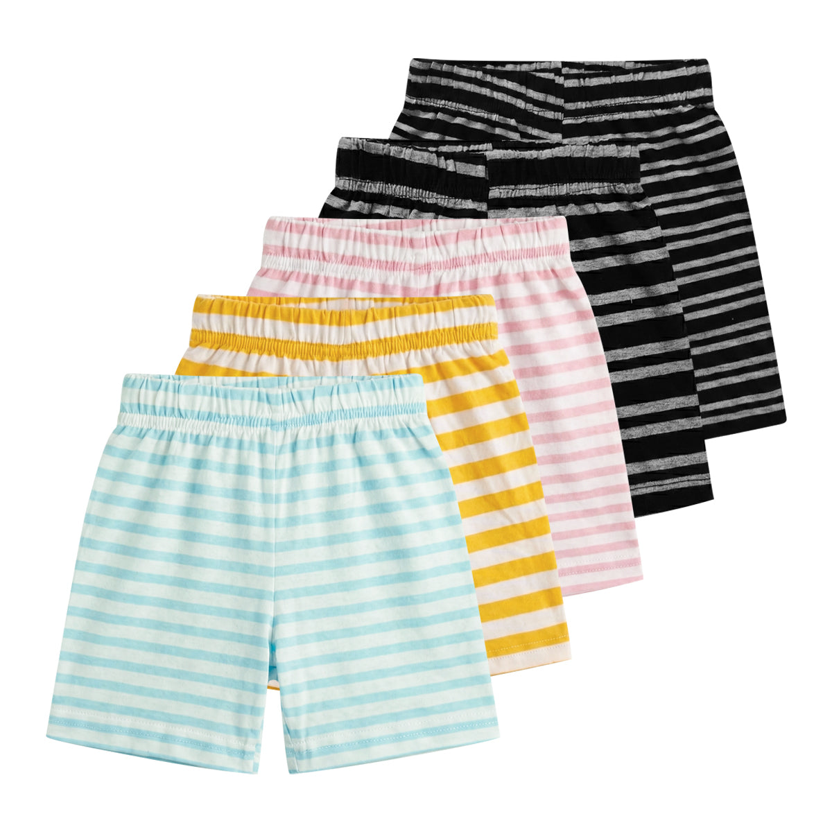 Pack of 5 Kids Cotton Striped Shorts