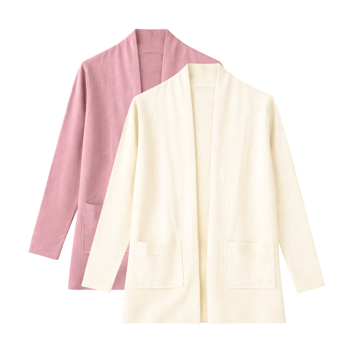 Womens Soft Knit Open-Front Long Cardigan with Pockets