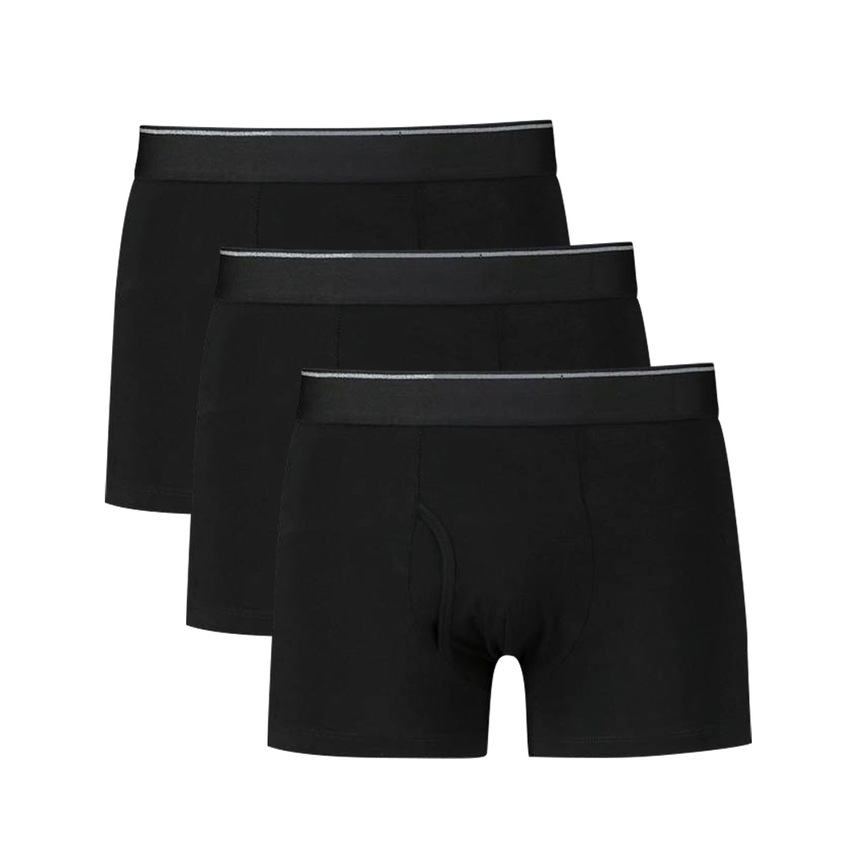 Mens Pack of 3 Black Stretch Cotton Boxer