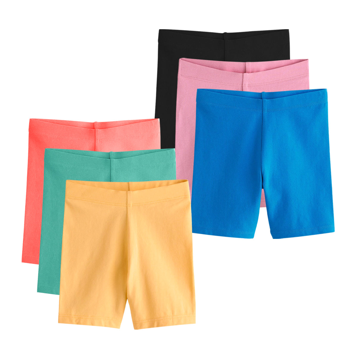Pack of 3 Toddlers and Young Girls Cotton Rich Soft & Stretchy Cycle Shorts