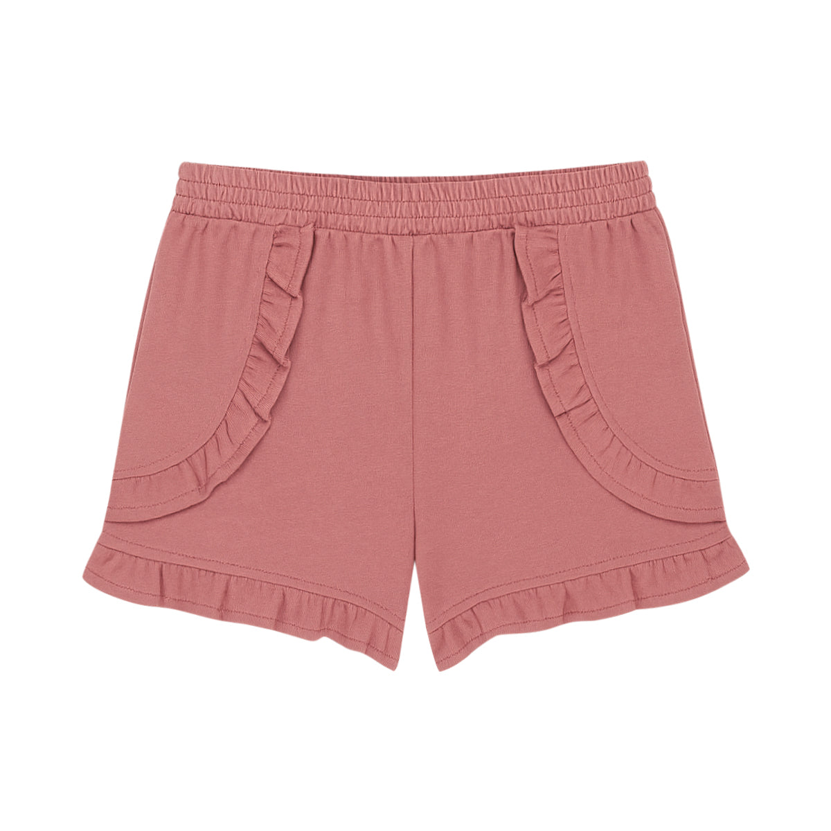 Baby Girls Ruffle Hem Cotton Shorts