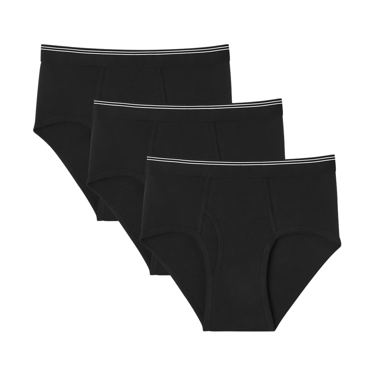 Pack of 3 Mens Solid Cotton Ribbed Mid Rise Brief Underwear