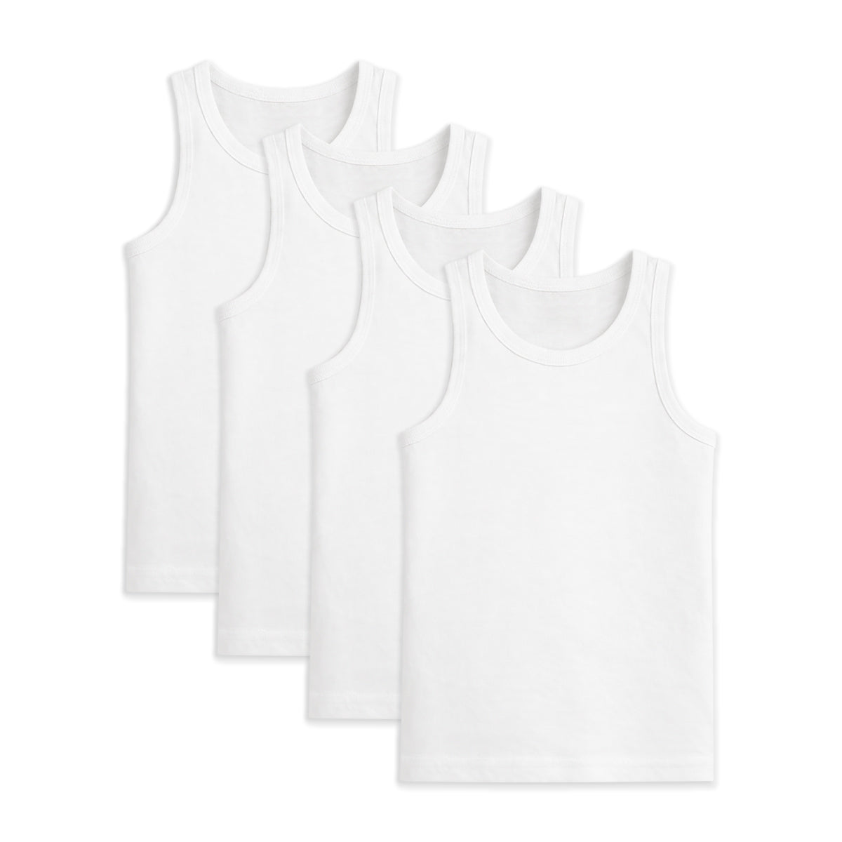 Pack of 4 Boys Soft Cotton & Breathable Undershirt Tank Tops