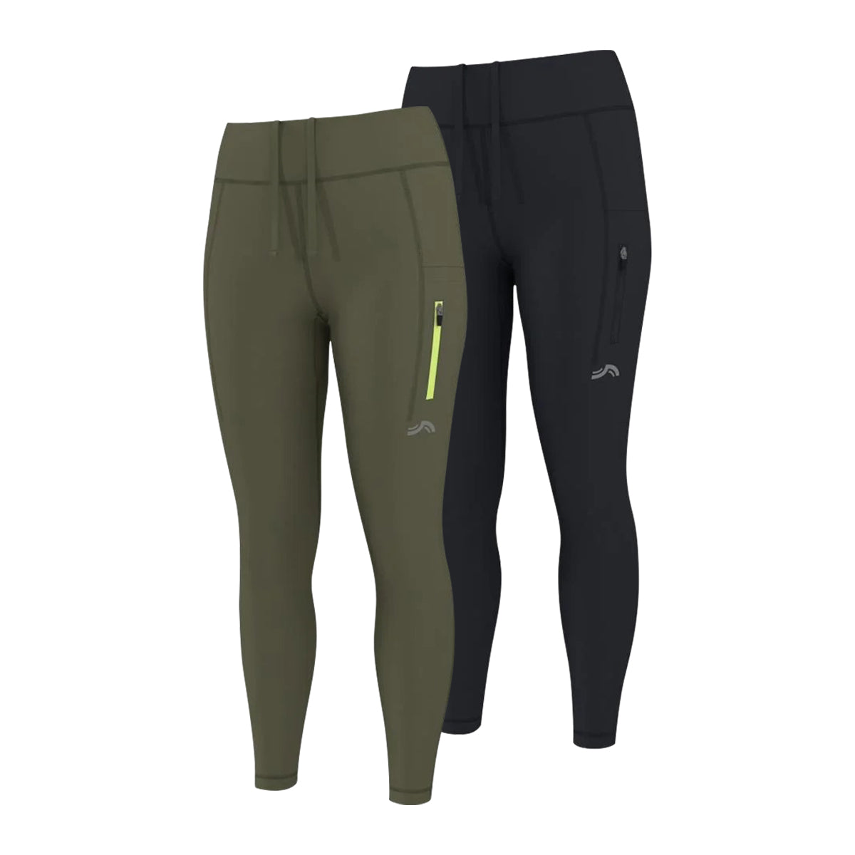 Womens High Waist Running Tights with Zippered Pockets