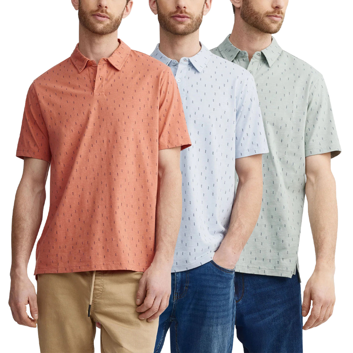 Mens Printed Short Sleeve Cotton Stylish & Casual Polo Shirt