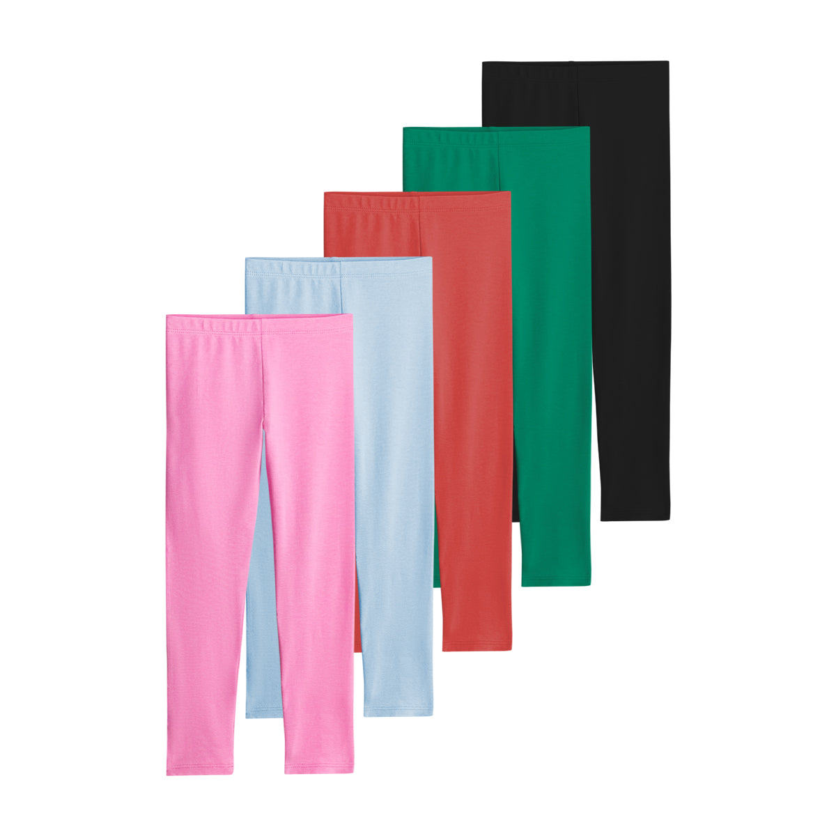 Girls Regular Waist Cotton Jersey Leggings