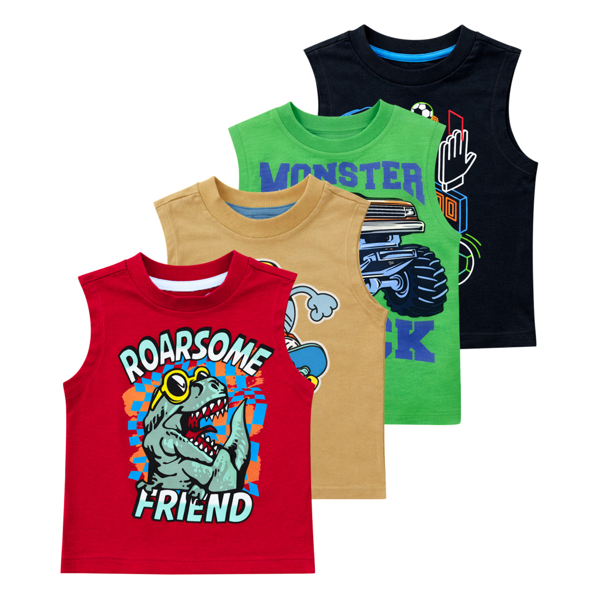 Boys Printed Sleeveless Soft Cotton & Breathable Summer Tank Top