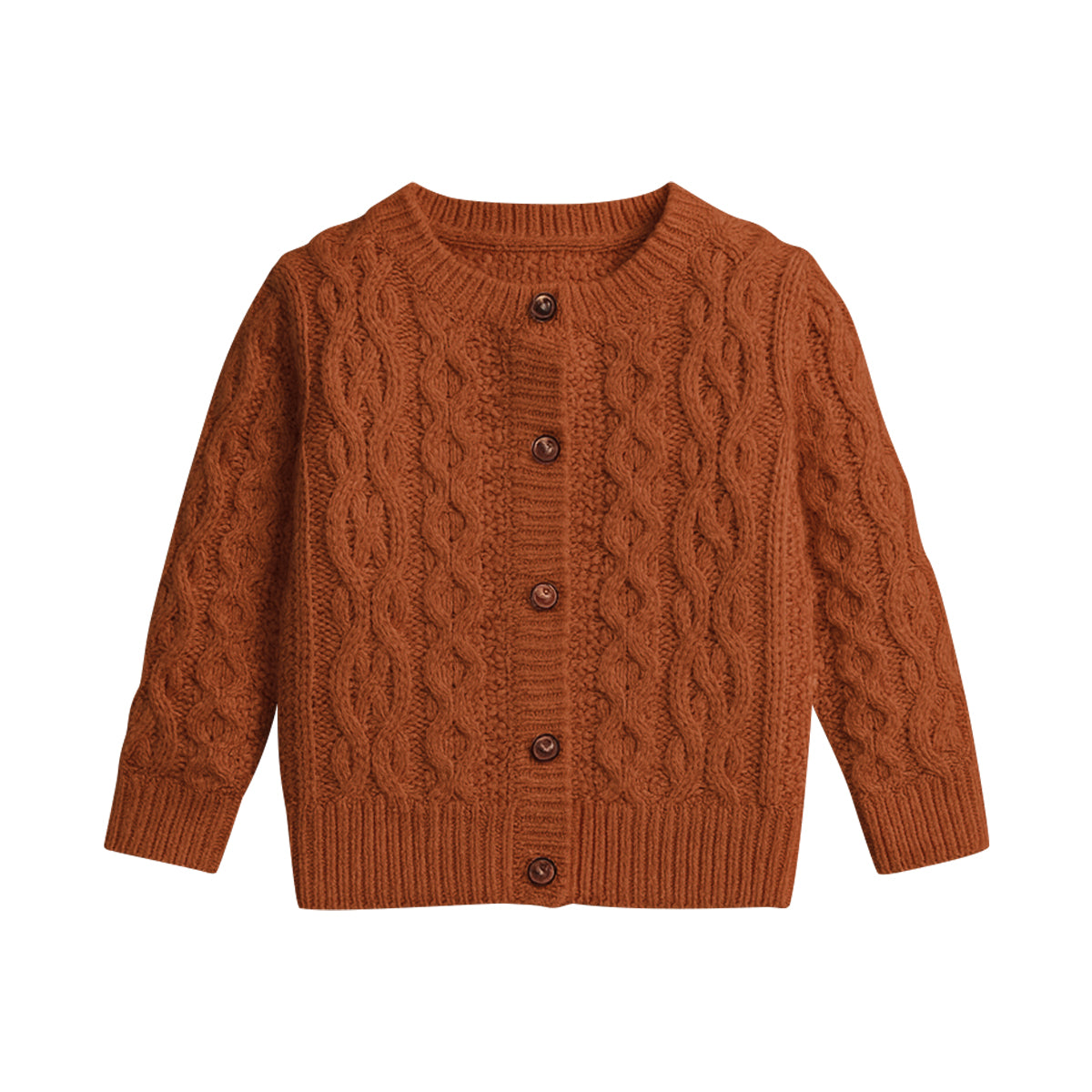 Kids Cable Knit Soft Cotton Cardigan Sweater