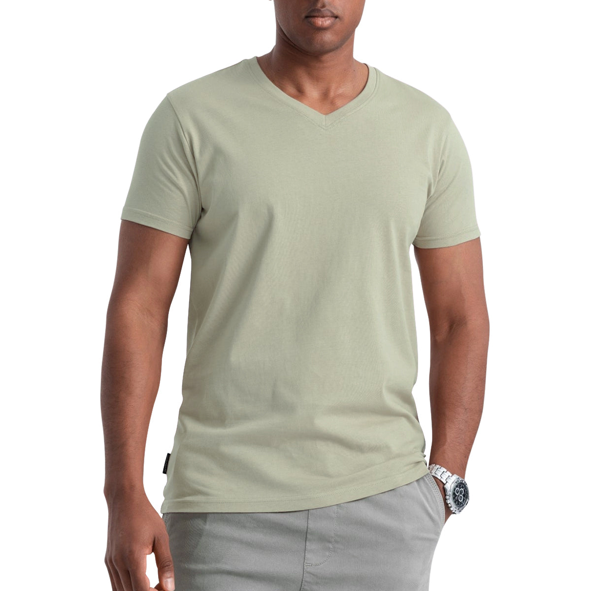 Men's Short Sleeve V-Neck Cotton T-Shirt