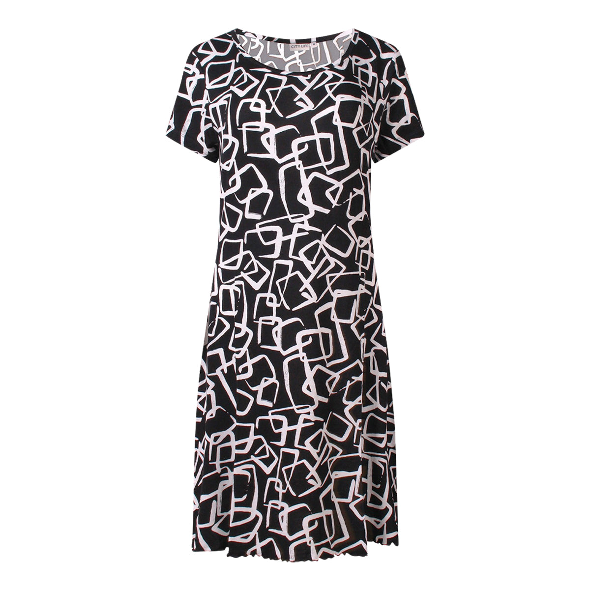 Womens Printed Short Sleeve Soft Stretch Casual Night Dress