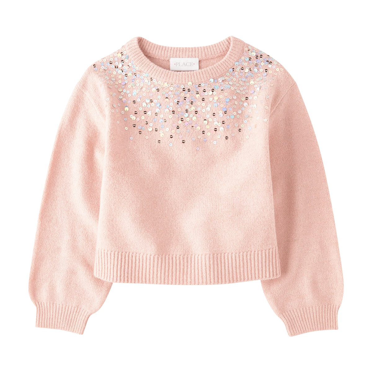 Girls Sparkle Embellished Soft Knit Pullover Sweater