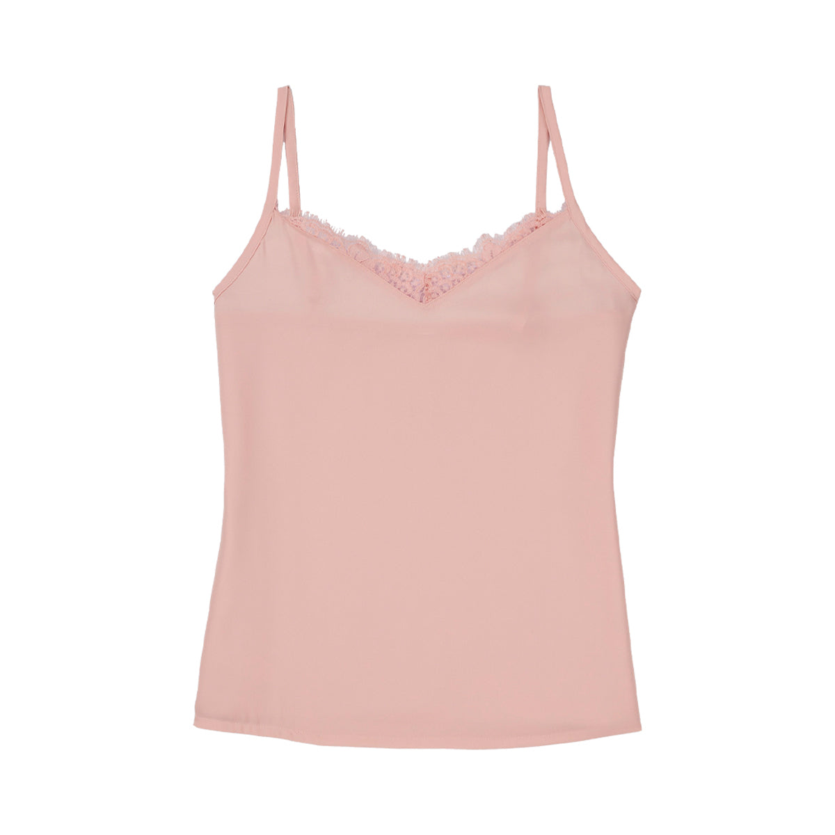 Womens Lace Trim Adjustable Straps V-Neck Camisole Tank Top