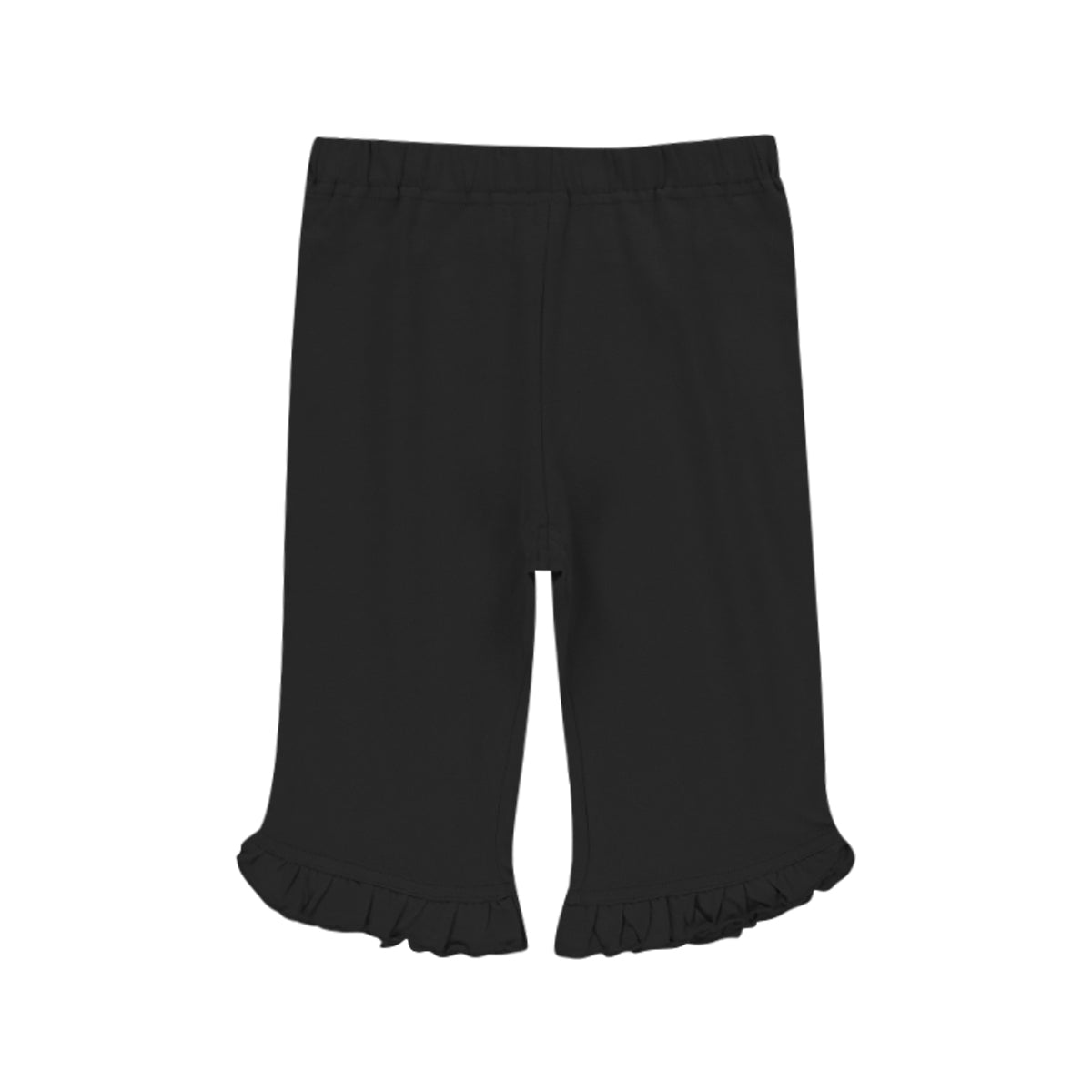Girls Cotton Hem Ruffle Knit Summer Half Leggings