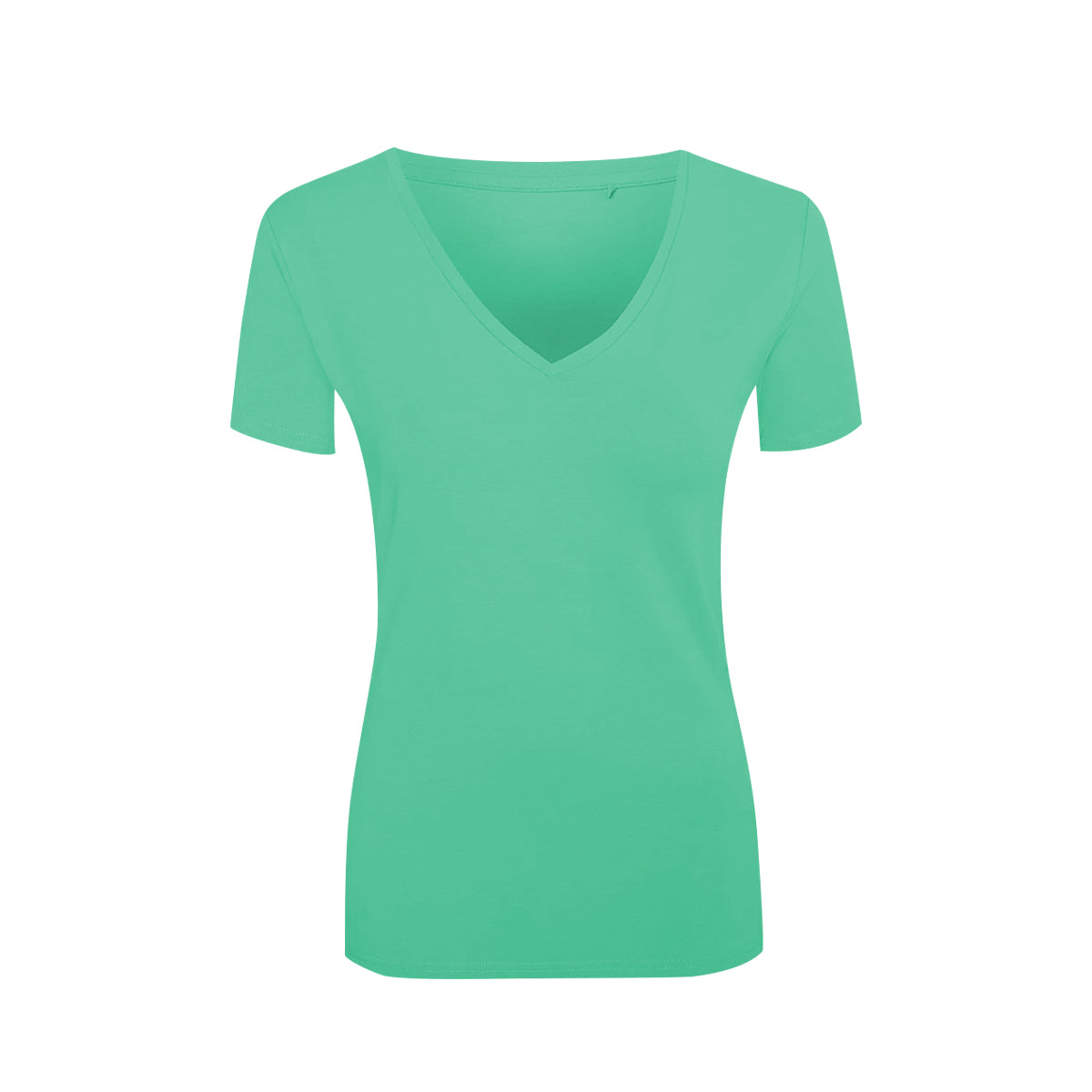 Womens V-Neck Short Sleeve Cotton Jersey T-Shirt