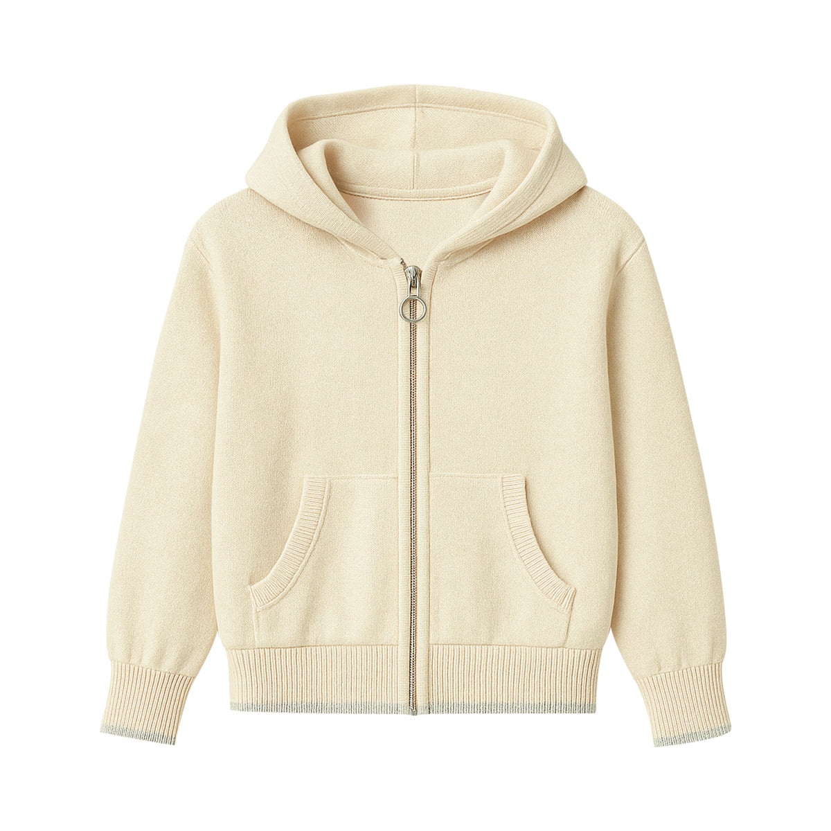 Baby & Teen Girls Soft Knit Zip-Up Ribbed Hoodie With Pockets