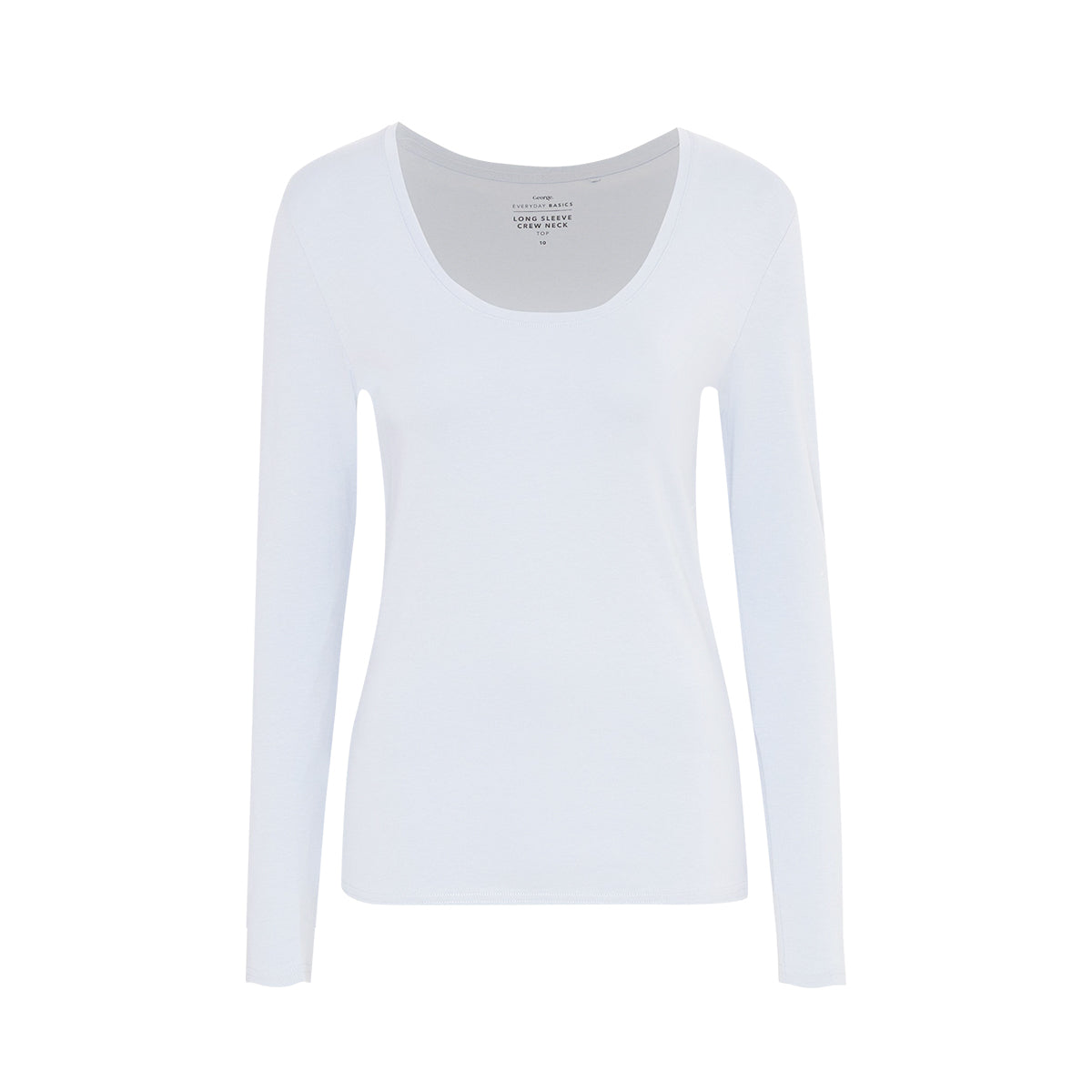Womens Scoop Neck Long Sleeve Cotton Jersey T-Shirt