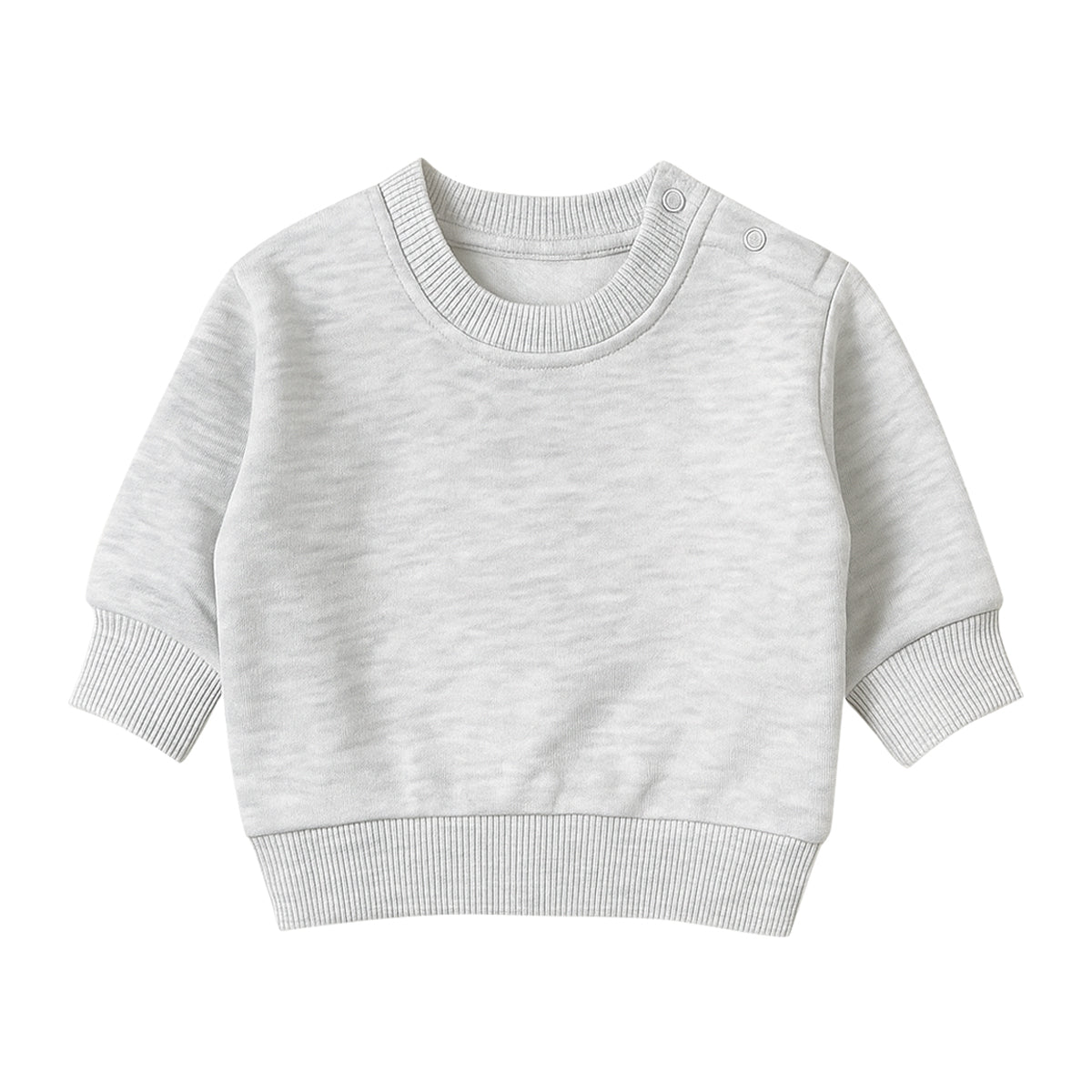 Baby Premium Soft Cotton Fleece Pullover Button Shoulder Sweatshirt