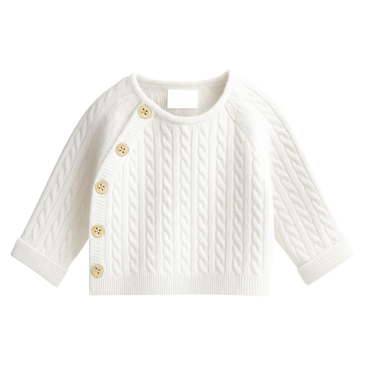 Baby Premium Cable Knit Side-Button Sweater