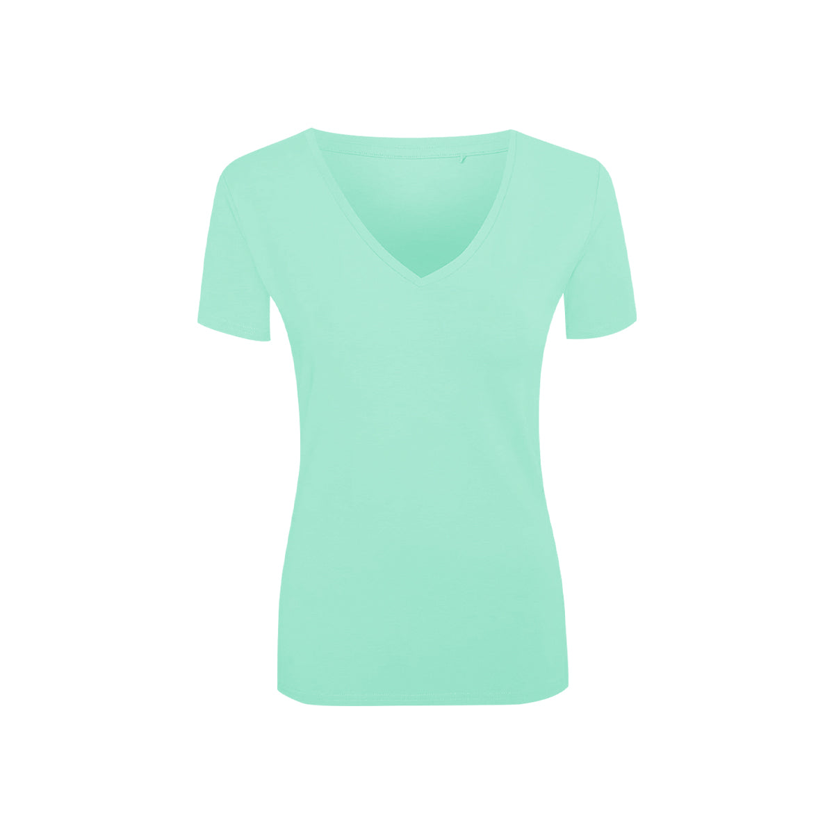 Womens V-Neck Short Sleeve Cotton Jersey T-Shirt