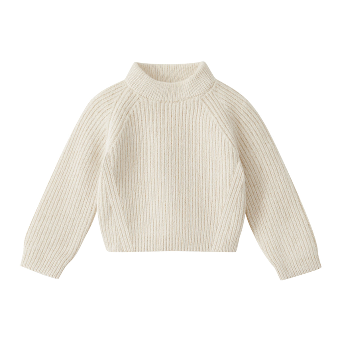 Kids Ribbed Knit Pullover Mock Neck Sweater