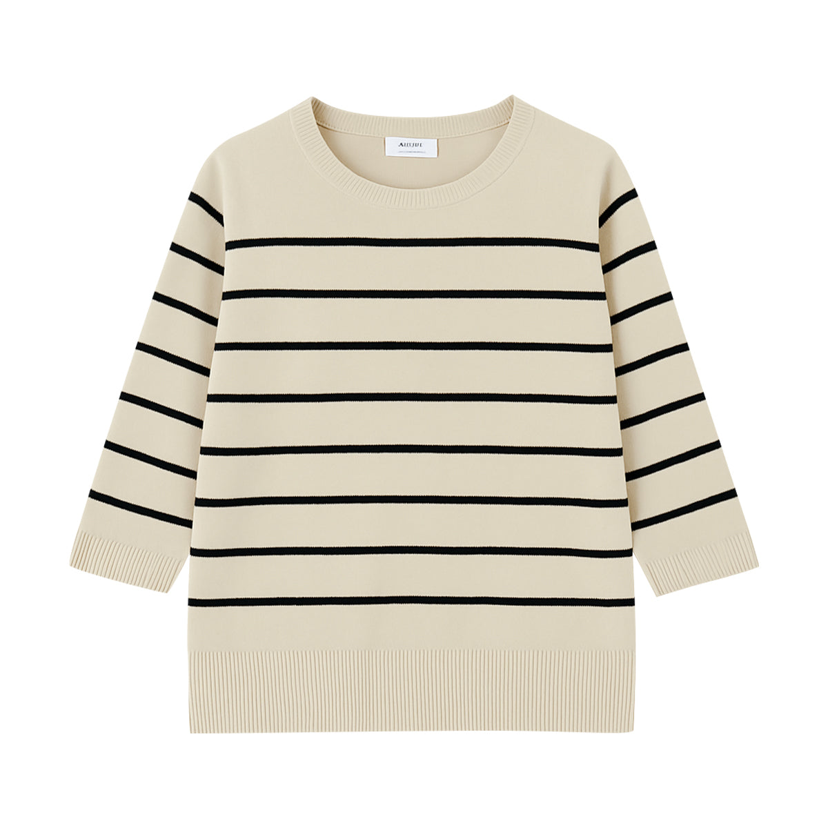 Ladies Premium Striped Knit Winter Pullover Sweater