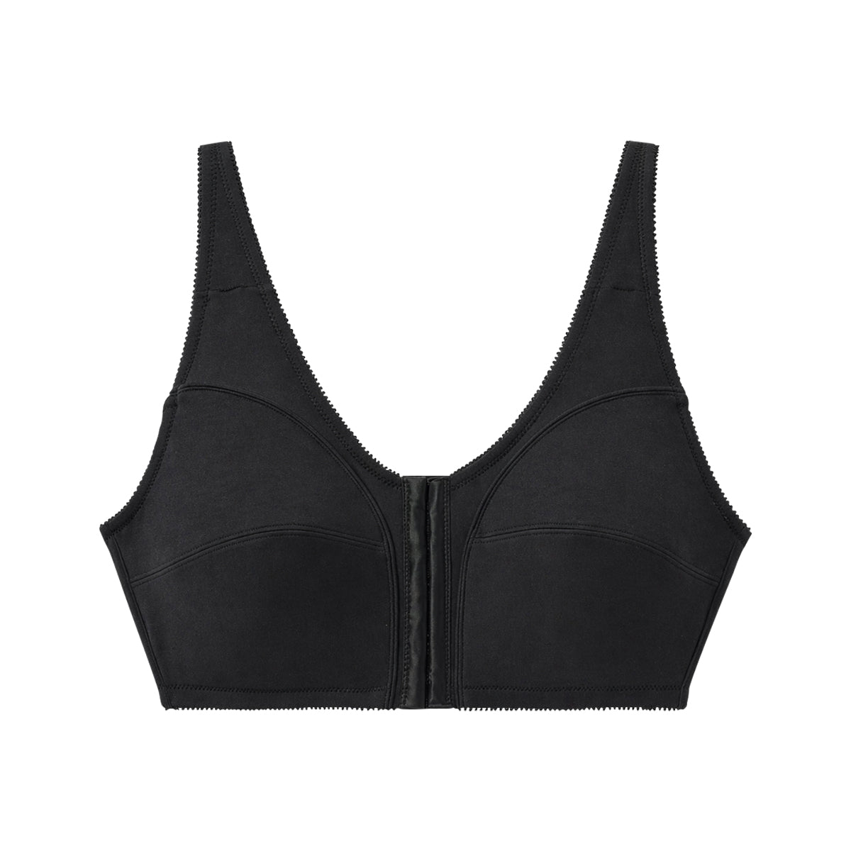 Womens Plus Size Solid Wireless Front Close Adjustable Straps Bra