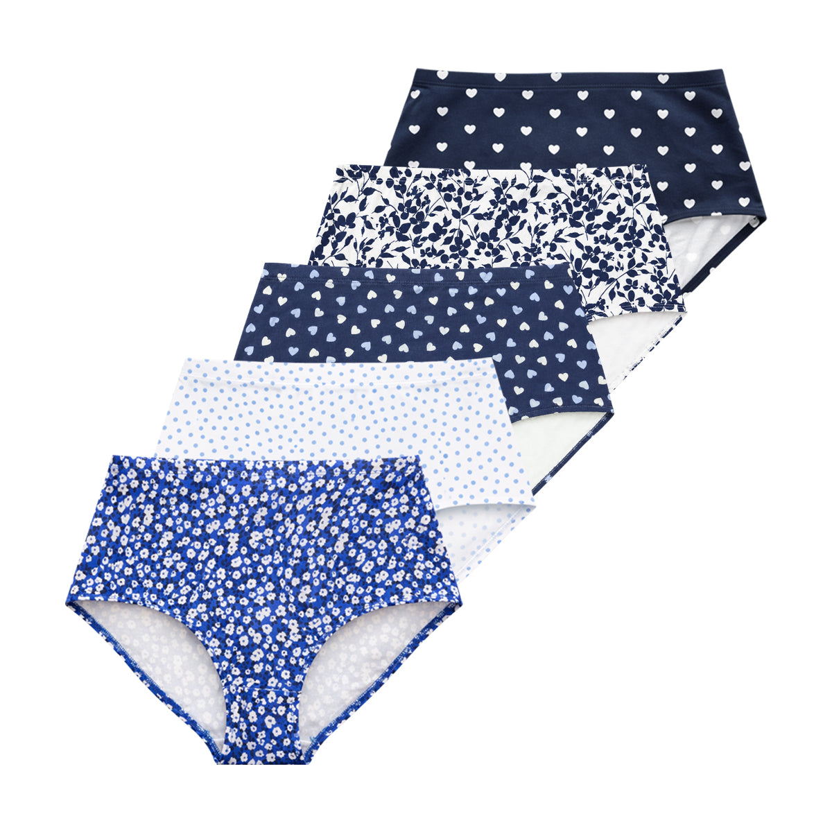 Pack of 3 Women's High Waist Printed Cotton Panty