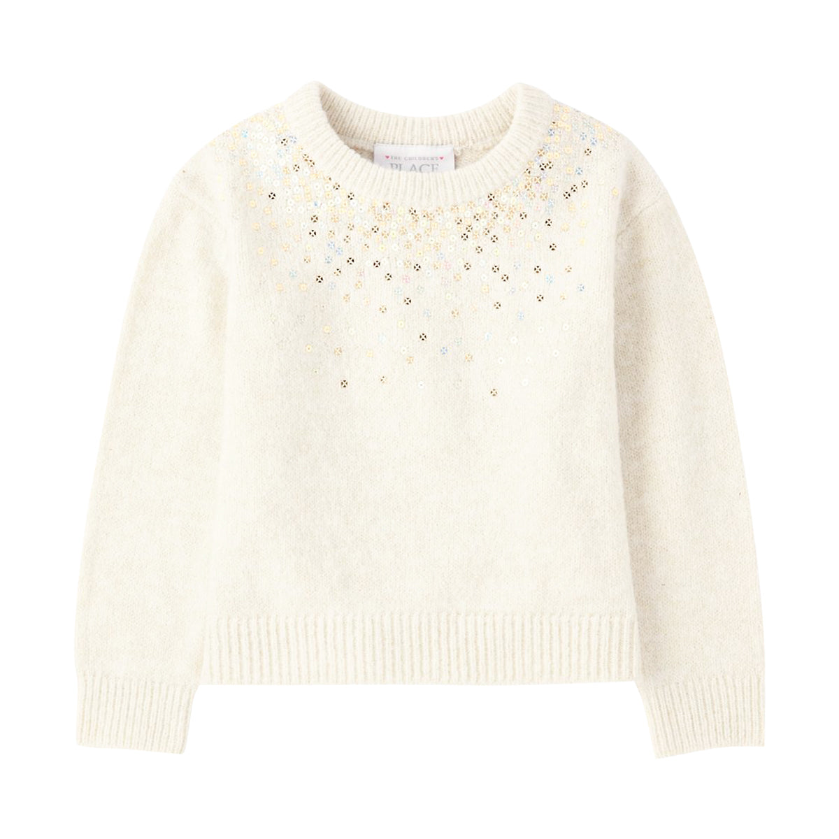 Girls Sparkle Embellished Soft Knit Pullover Sweater