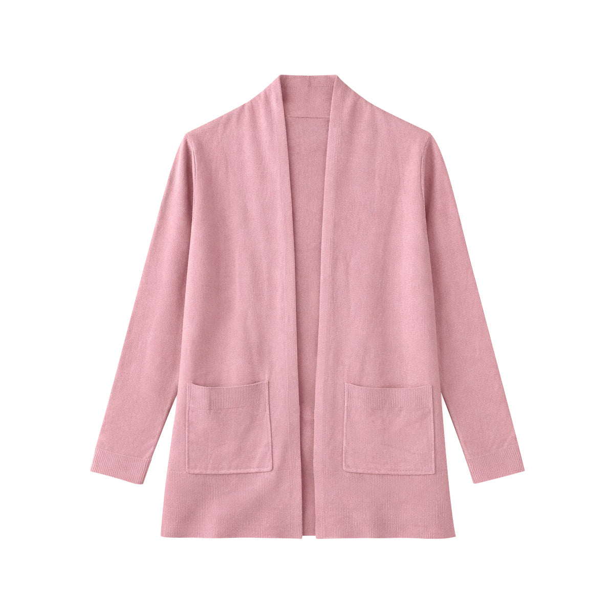 Womens Soft Knit Open-Front Long Cardigan with Pockets