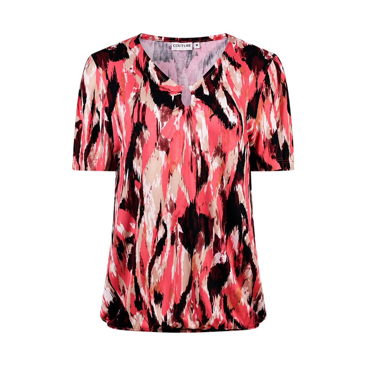 Womens Printed V-Neck Soft Stretch Casual Short Sleeve T-Shirt
