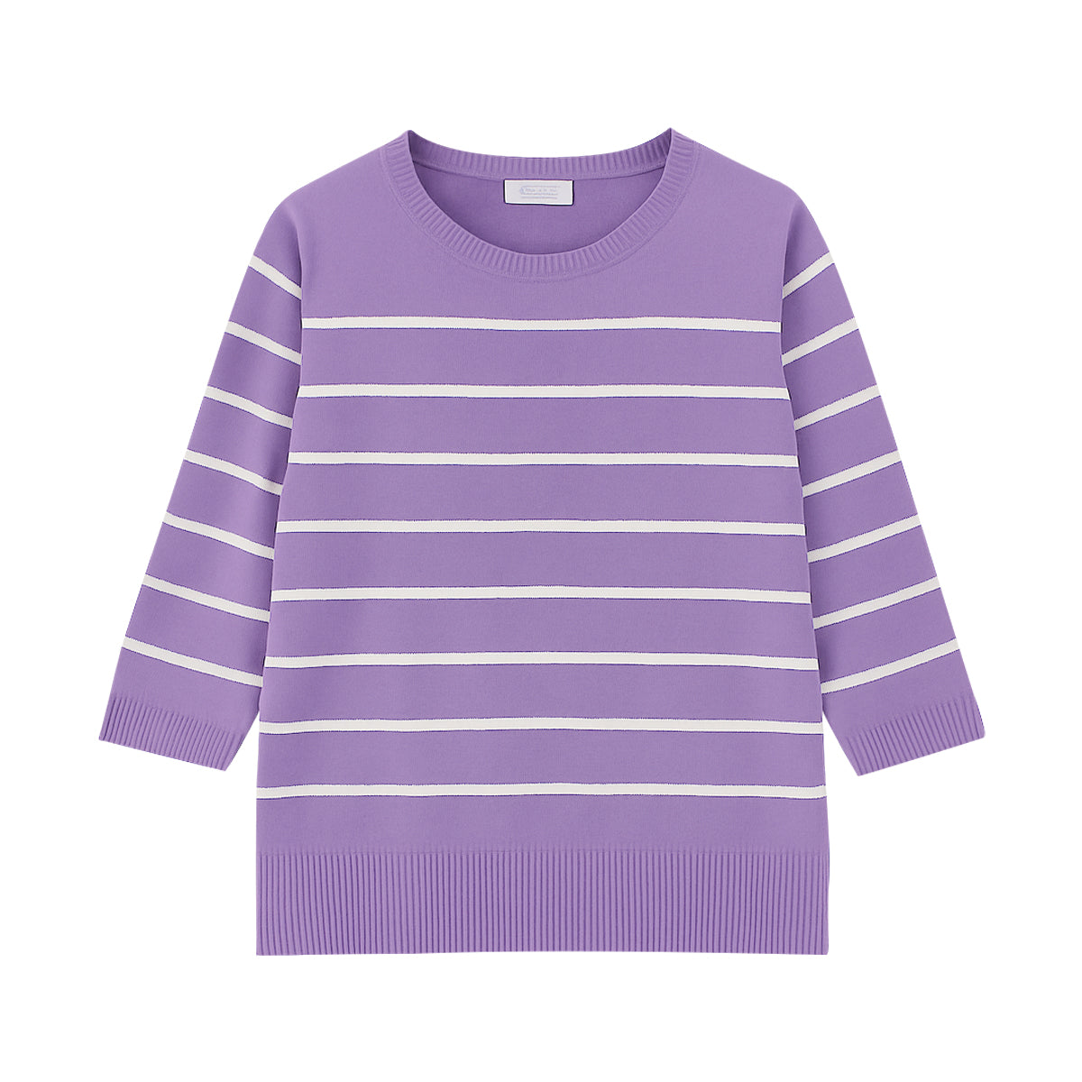 Ladies Premium Striped Knit Winter Pullover Sweater