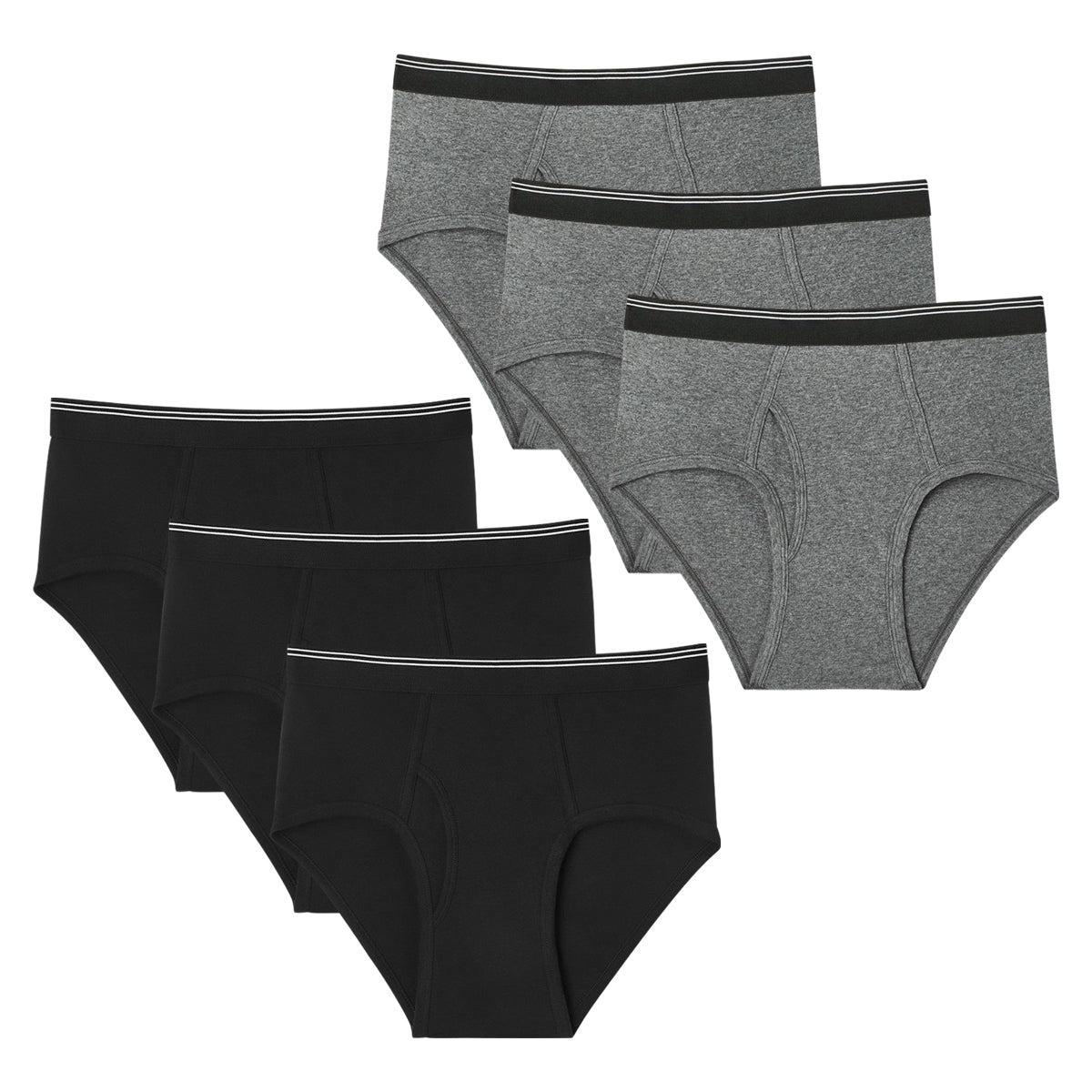 Pack of 3 Mens Solid Cotton Ribbed Mid Rise Brief Underwear