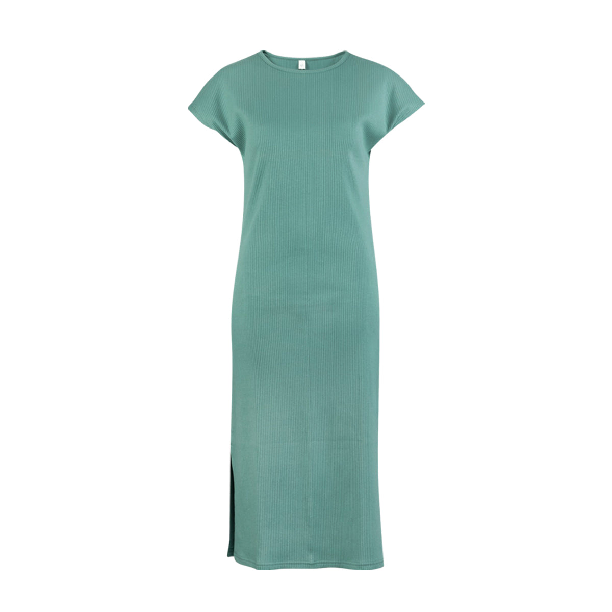 Womens Casual Side Slit Ribbed Midi Dress
