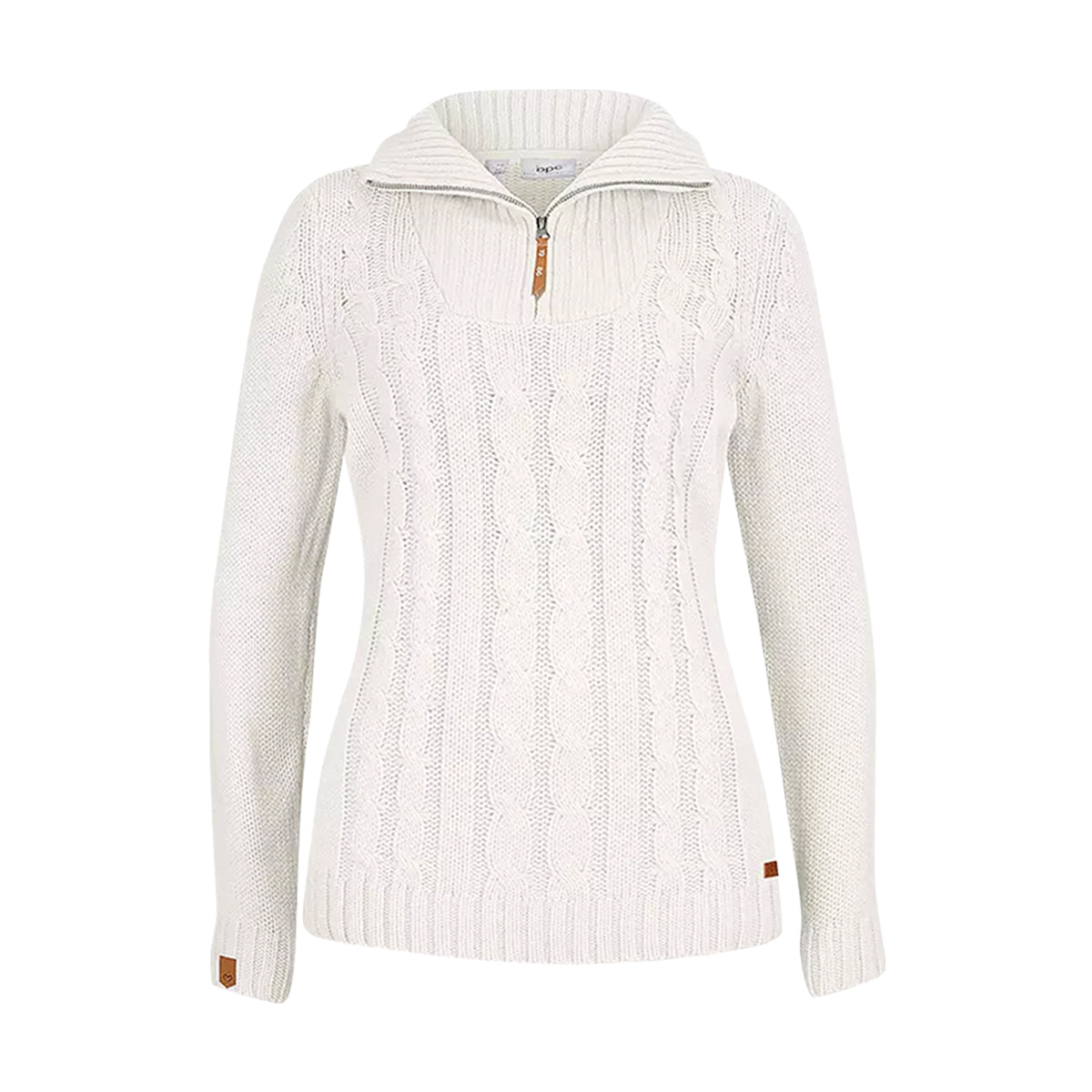 Womens Cable Knit Quarter Zip Pullover Sweater