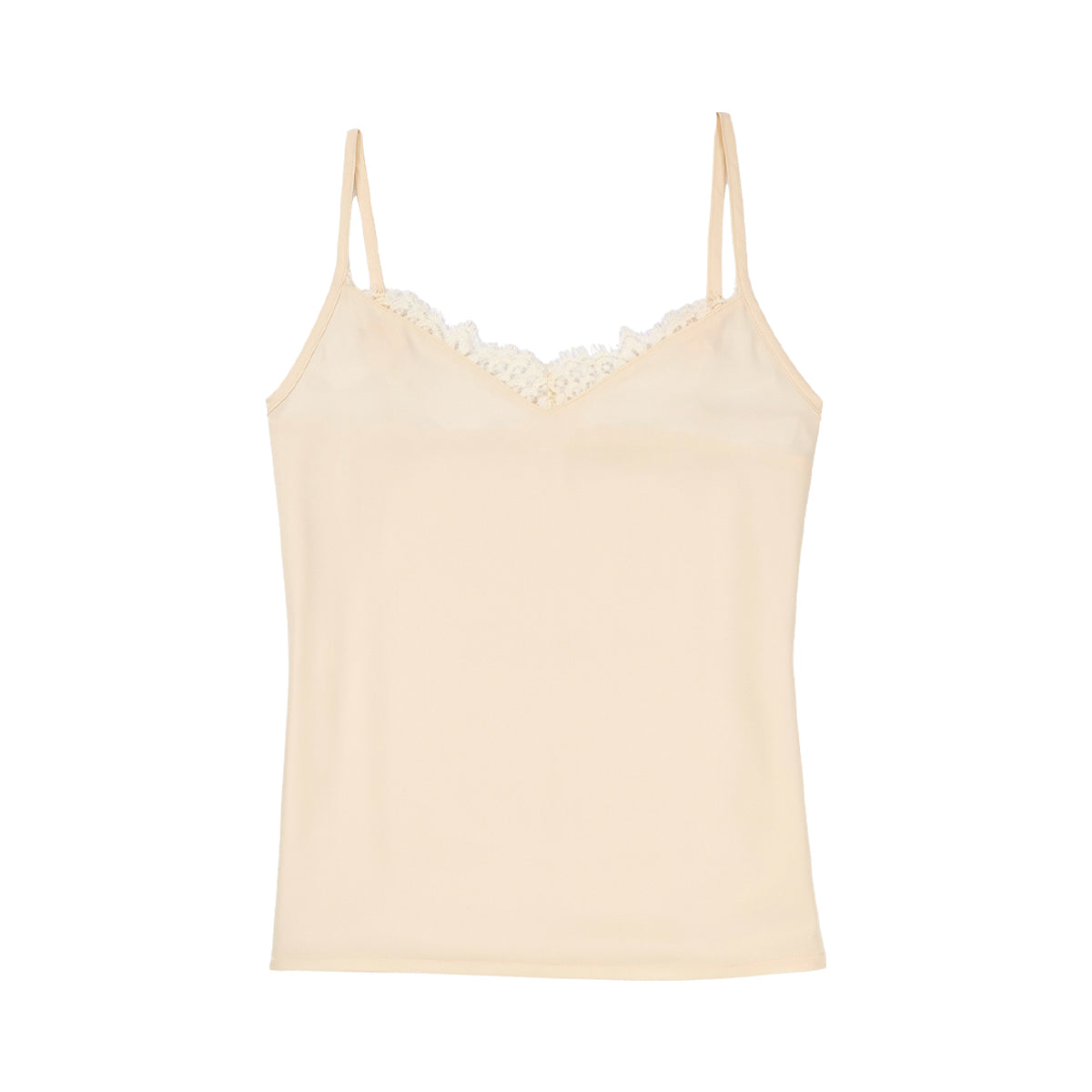 Womens Lace Trim Adjustable Straps V-Neck Camisole Tank Top