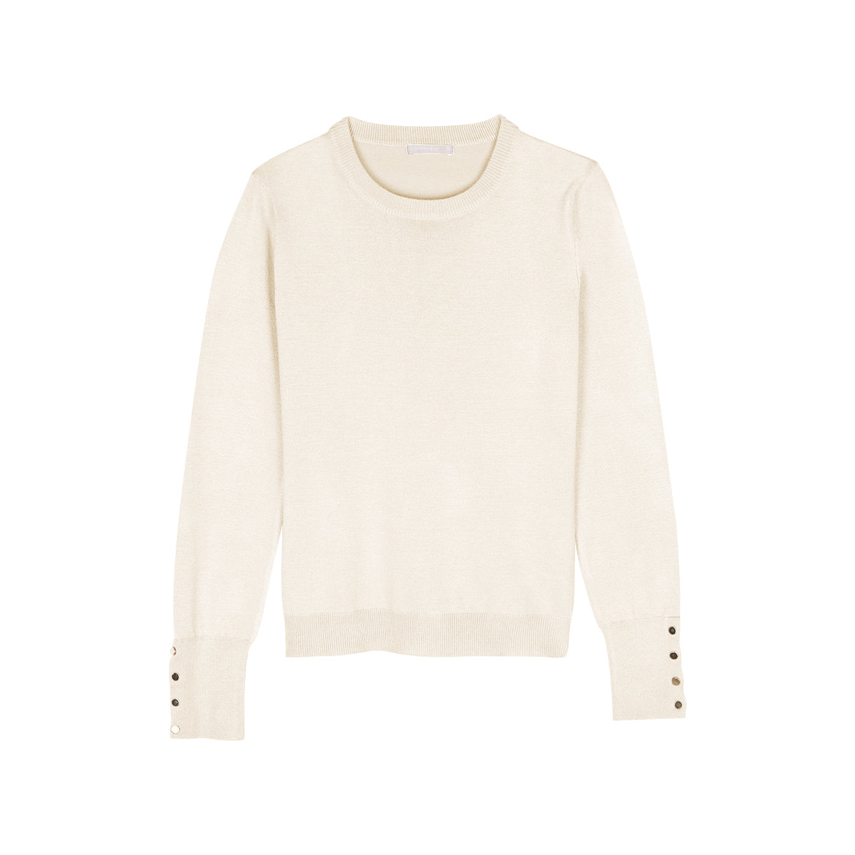 Womens Regular Fit Plain Knit Long Sleeve Sweater