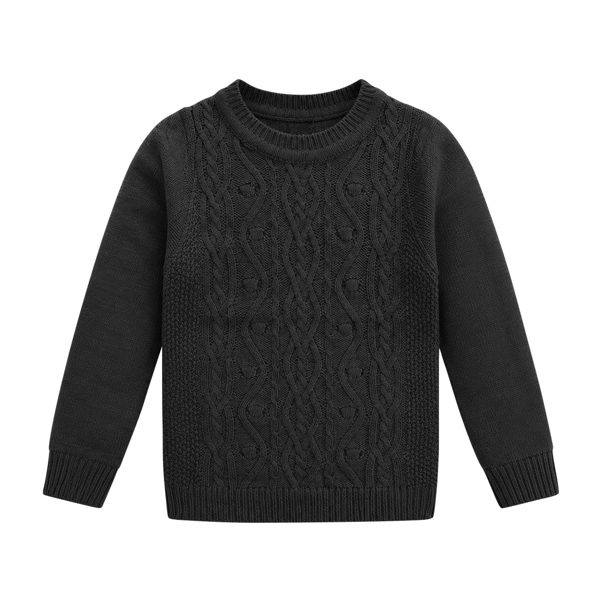 Boys Long Sleeve Solid Pullover Sweater