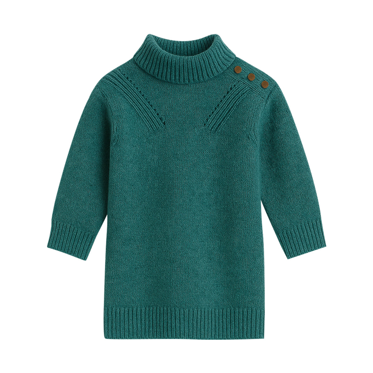 Girls Jacquard Knit Long Sleeve Winter Dress