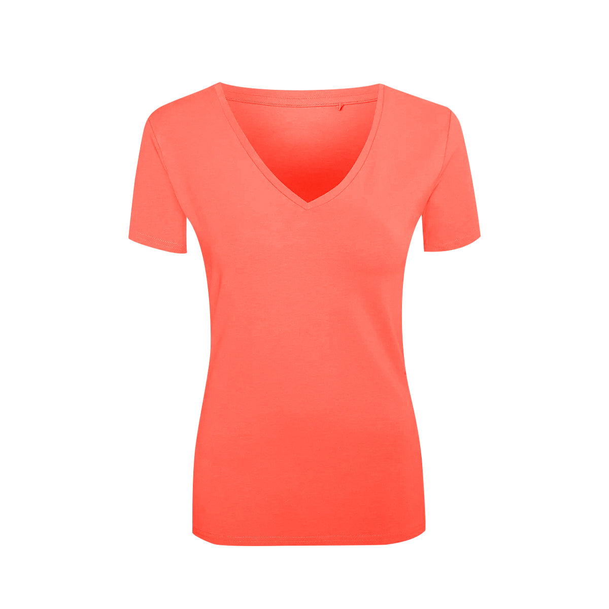 Womens V-Neck Short Sleeve Cotton Jersey T-Shirt