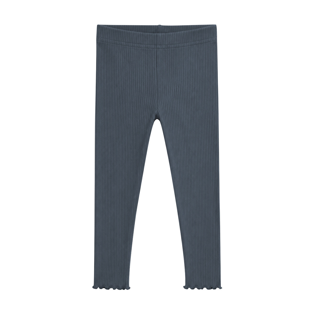 Girls Ribbed Soft Cotton Ruffle Hem Leggings