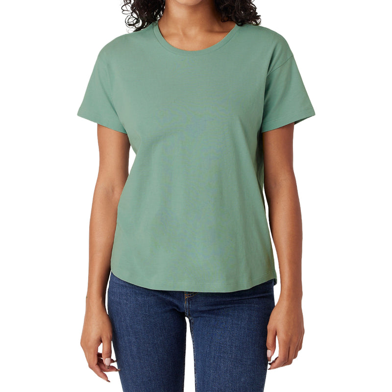 Womens Round Neck Short Sleeve Casual Cotton T-Shirt