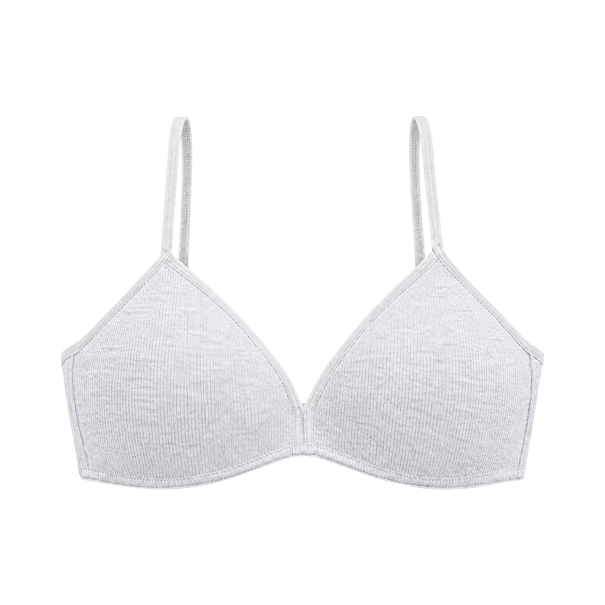 Girls' Ribbed Cotton Padded Wire-Free Bra