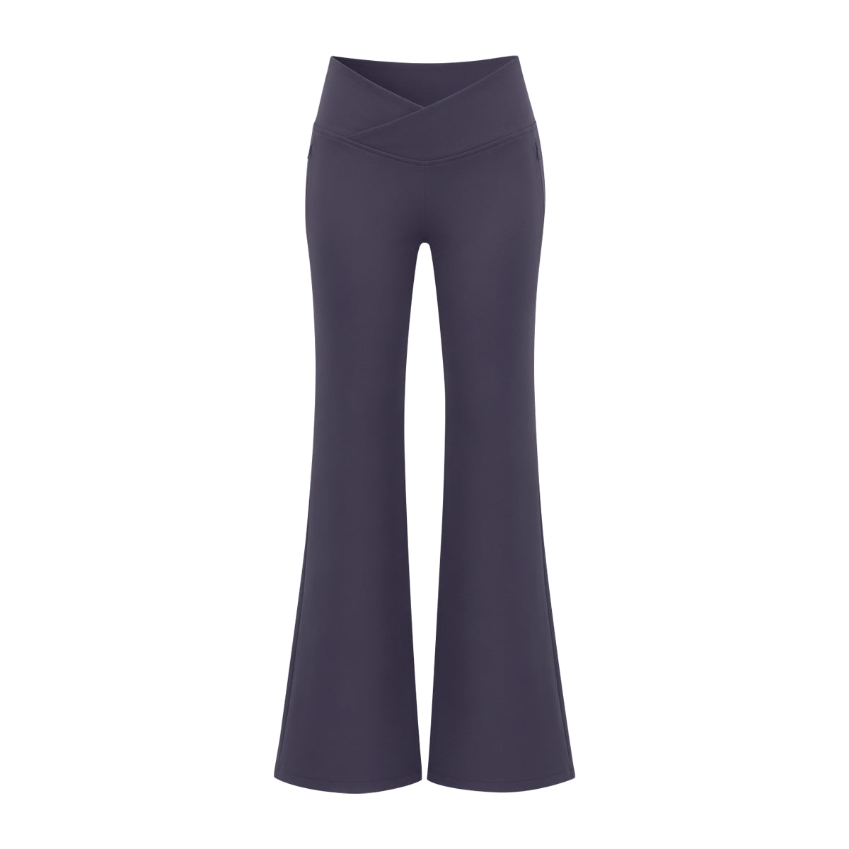 Womens High Waist Crossover Flare Yoga Leggings with Side Pocket