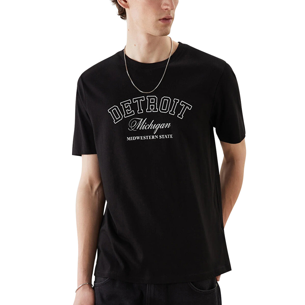 Mens Printed Crew Neck Cotton Jersey Casual T-Shirt