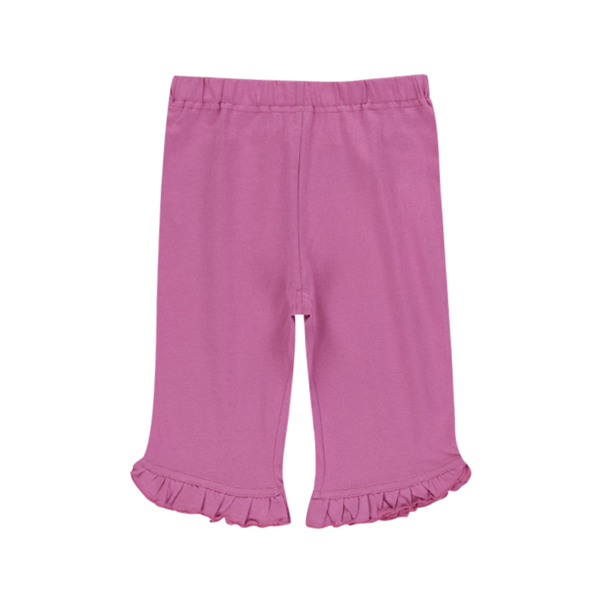 Girls Cotton Hem Ruffle Knit Summer Half Leggings