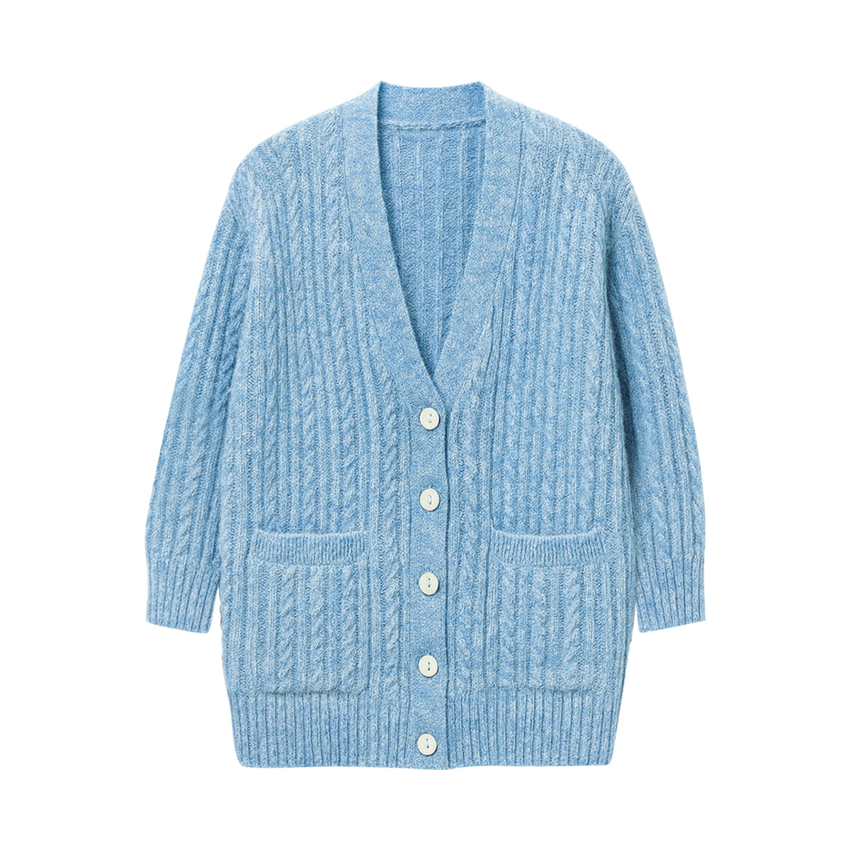 Womens Premium Wool Blend Long Soft Fuzzy Texture Cardigan